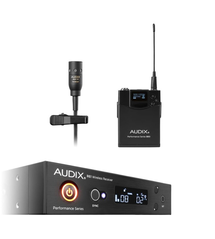Audix AP61L10 Single-Channel True Diversity Receiver, Bodypack & Lavalier Microphone (522 MHz – 586 MHz)