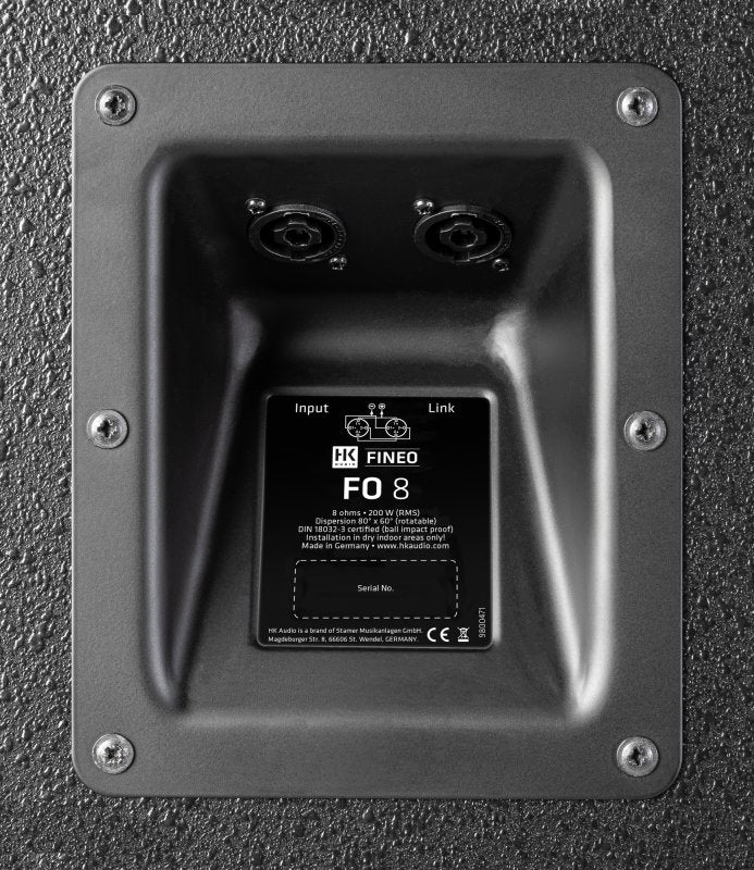 HK Audio FINEO-FO-8-BLK 400-Watt 8" Install Speaker. Black