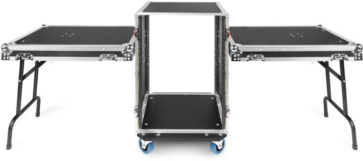 Gator GTOUR-16U-TBL G-TOUR 16U ATA Wood Rack Case with Tables and Casters
