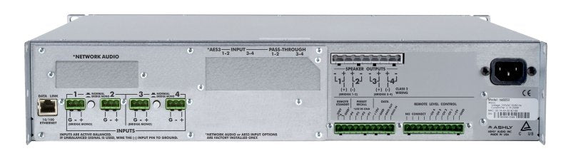 Ashly NE4250PED 4 Channel Amplifier Plus OP Dante Option Card (4 x 250W @ 4 Ohm)
