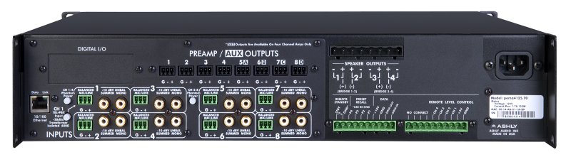 Ashly PEMA-4125.70 Protea Equipped Media Amplifier 8x8 Processor + 4 channel Amp (70 V)