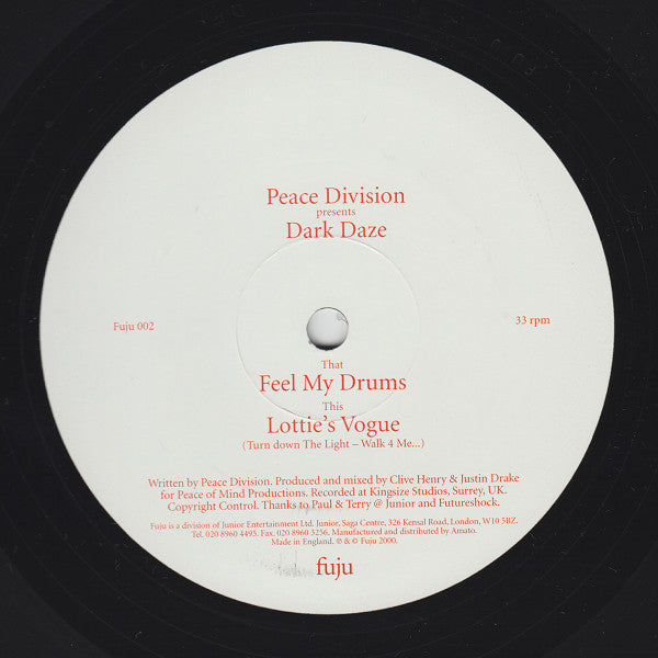 Peace Division Presents Dark Daze - Feel My Drums / Lottie's Vogue (12") (Very Good (VG)) 