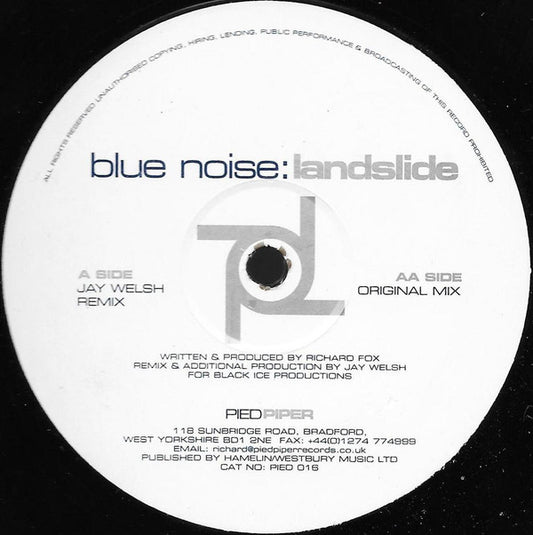 Blue Noise - Landslide (12") (Very Good (VG)) | Rectangle Triangle | Media Condition: Very Good (VG)
Sleeve Condition: Very Good (VG)


 

Notes:

Label:
A: REMIX &am 
