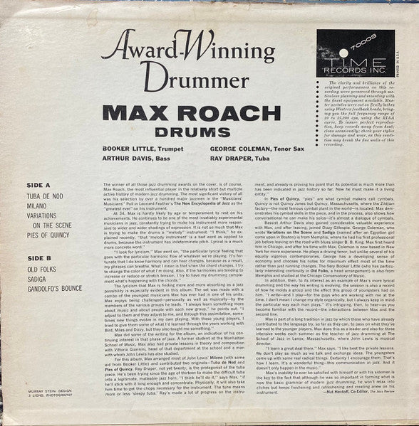 Max Roach - Award-Winning Drummer (LP) (Very Good Plus (VG+)) | Rectangle Triangle | Media Condition: Very Good Plus (VG+)
Sleeve Condition: Good Plus (G+)


 

Notes:

White label w 