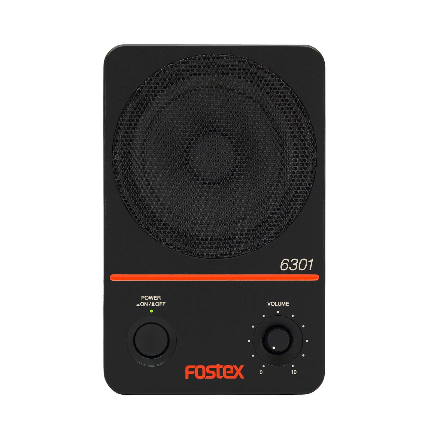 Fostex 6301ND 4-inch active monitor speaker with digital XLR input, 20W D-Class amplifier, front view.