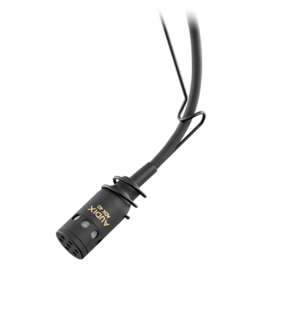 Audix ADX40HC Miniature Hanging Hypercardioid Microphone, Black 