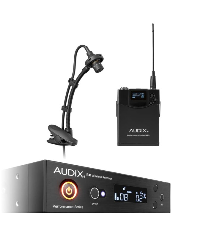 Audix AP41SAXB Single-Channel Instrument Wireless System Clip-On Condenser Microphone (B: 554 MHz – 586 MHz)