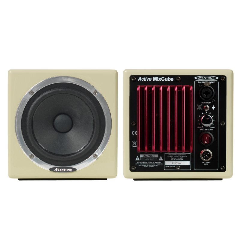 Avantone Pro Av A Active MixCube Powered Full-Range Mini Reference Monitors, Retro-Cream (Pair) 