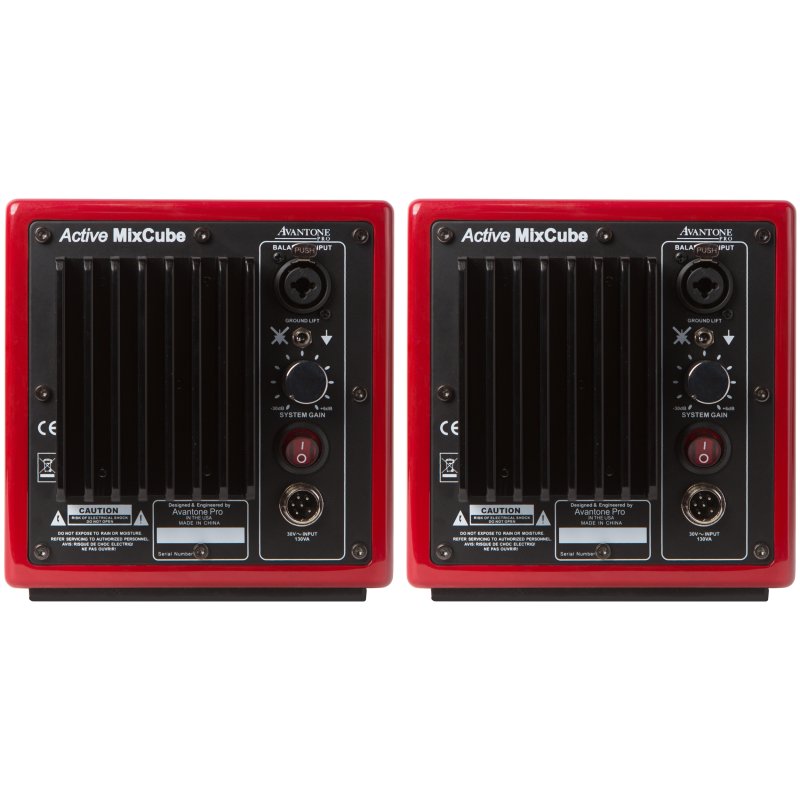 Avantone Pro Av Ared Active MixCube Powered Full-Range Mini Reference Monitors, Red (Pair) 