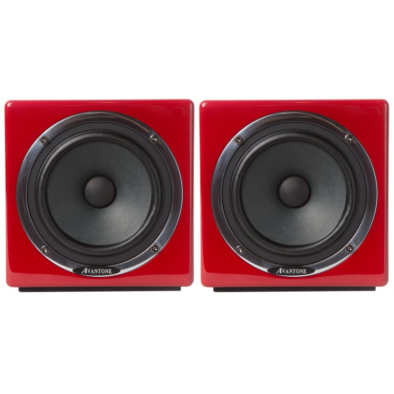 Avantone Pro Av Ared Active MixCube Powered Full-Range Mini Reference Monitors, Red (Pair)