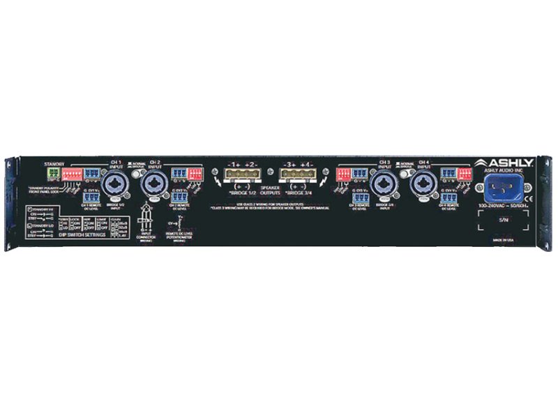 Ashly CA-1.04 4-Channel Power Amp, 4x1000W @ 4 Ohm, 70V Capable 