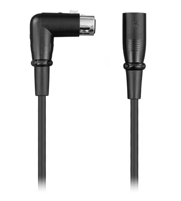 Audix CBLDR25 25' Right Angle XLR Mic Cable Quad Conductor With Braided Shield 