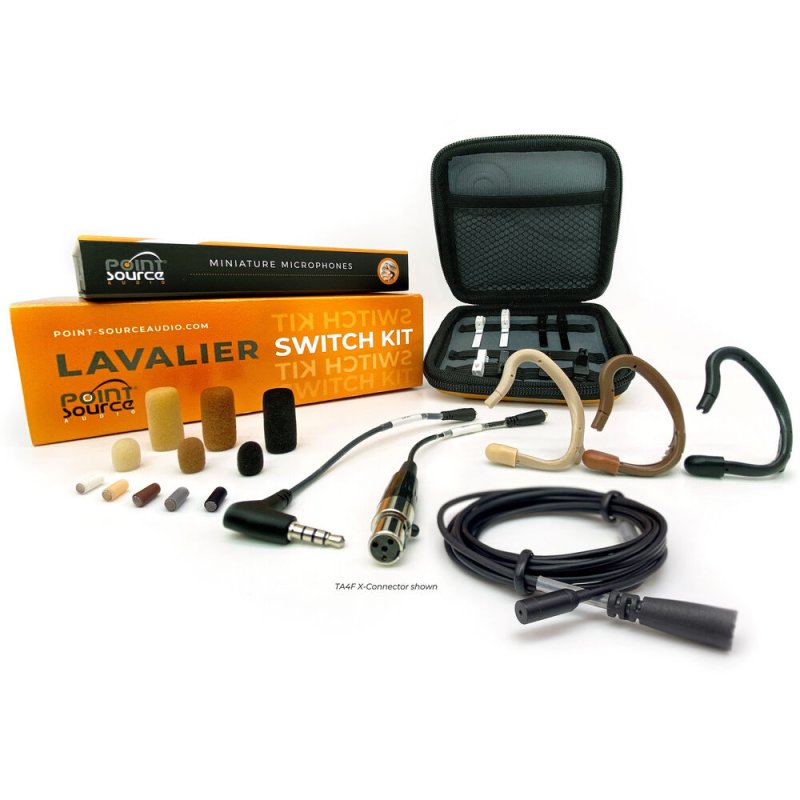 Point Source CO-8WL-KIT-XSH-BL Lav Sw Kit w SERIES8 Omni Low, Black (Shure, JTS, Trantec) 