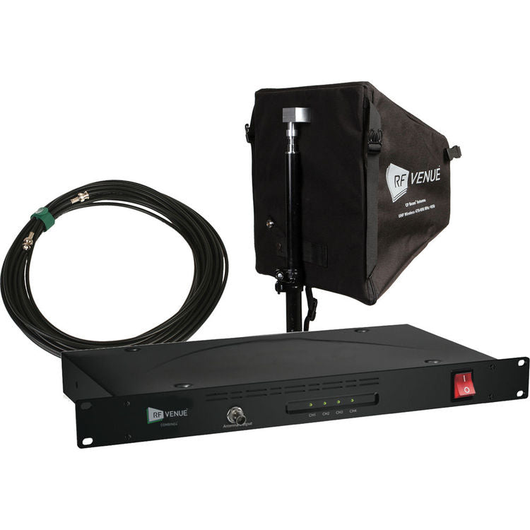 RF Venue COMB4CPB 4-Channel Antenna Combiner with CP Beam Antenna and Cable Bundle