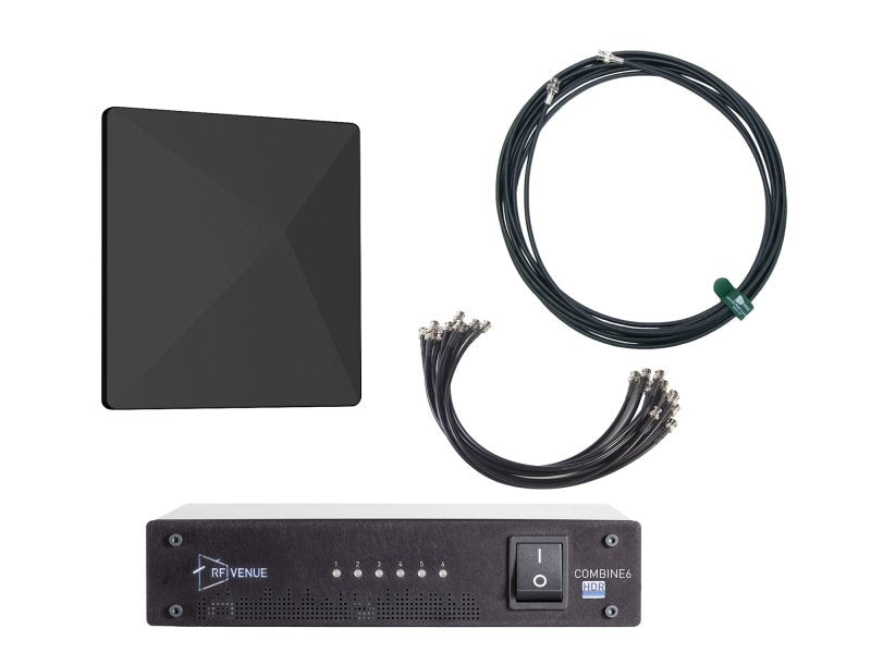 RF Venue COMB6CP-ARCB 6-Channel In-Ear Monitor Pack with Black CP Architectural Antenna and Cable 