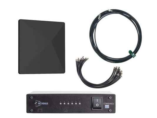 RF Venue COMB6CP-ARCB 6-Channel In-Ear Monitor Pack with Black CP Architectural Antenna and Cable