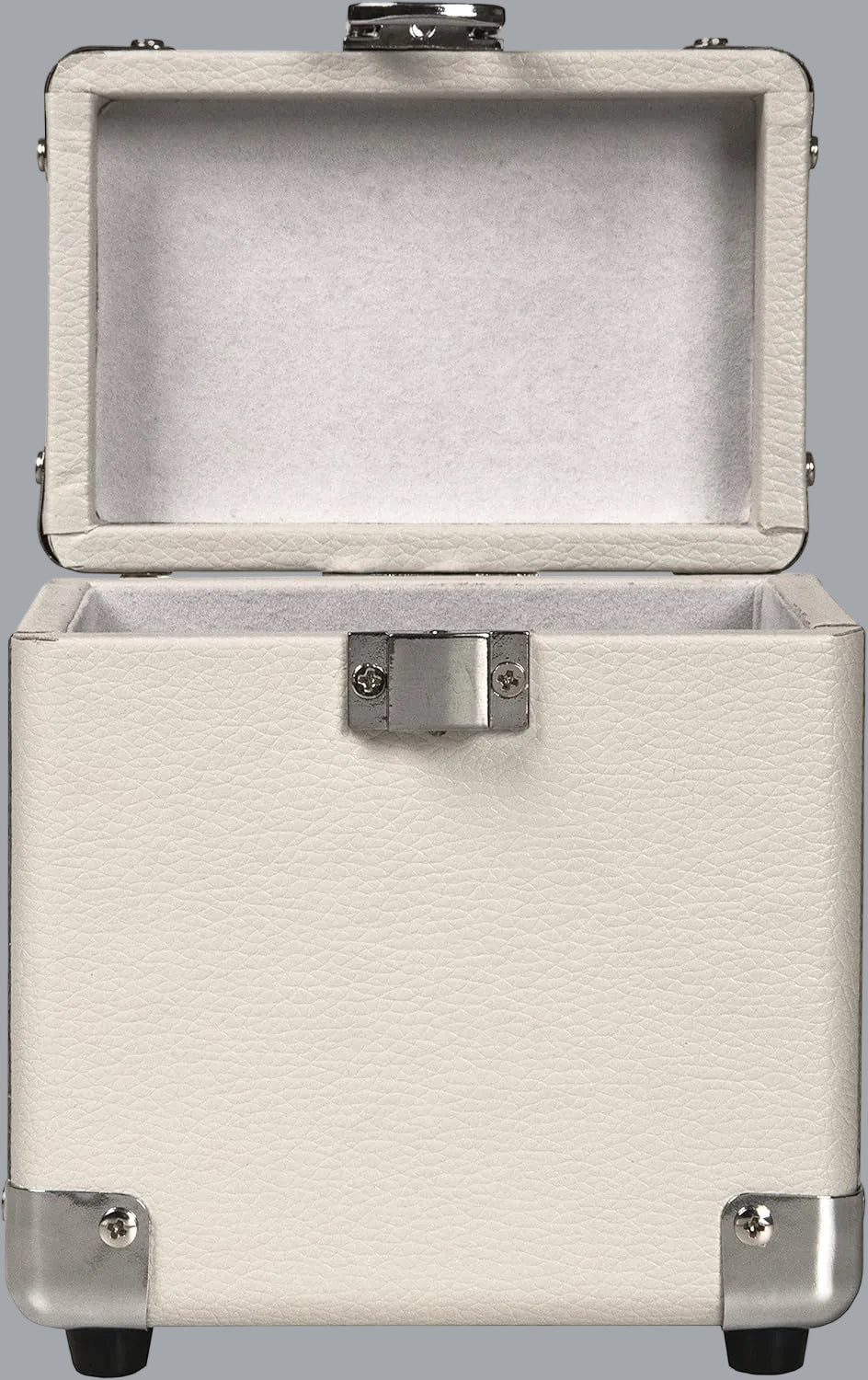 Mini Record Carrier Case for 3" Vinyl Albums, | Rectangle Triangle |  Colour: White Sand

Carrying Case (L x W x H) = 4.45 x 3.43 x 5.08
Weight (Lbs) = .5 lbs

Holds Te 