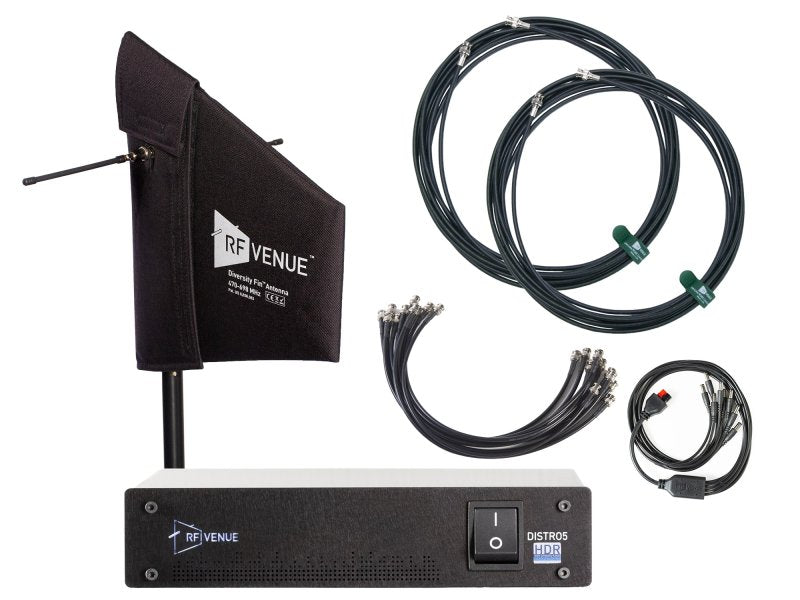 RF Venue DFIND5 5-Channel Wireless Mic Pack, Diversity Fin Antenna