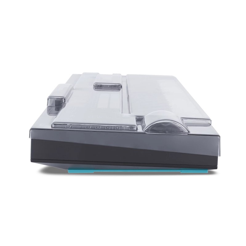 Decksaver cover for Novation 49SL MK3 keyboard, transparent protective cover shown on the instrument.
