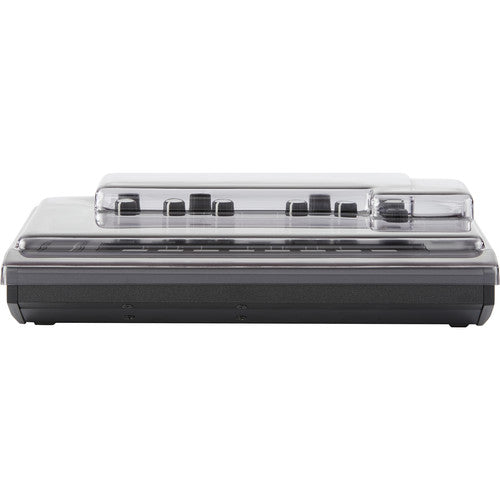 Decksaver Pioneer Toraiz AS-1 synthesizer cover in smoked and clear plastic, designed to protect the AS-1 synth from dust and damage.