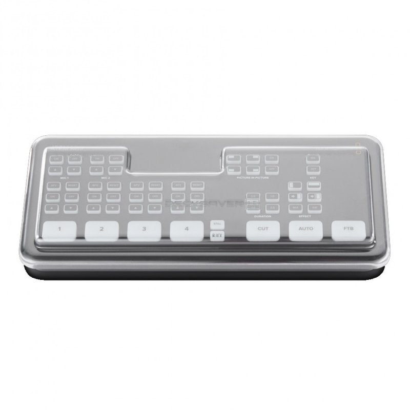 Decksaver black cover for Black Magic Design ATEM Mini, Mini Pro, and Mini Pro ISO producer controller protection.