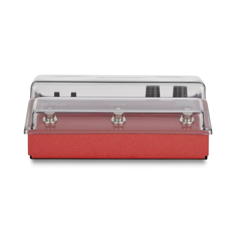 Decksaver effect pedal cover for Boss 500 Series pedal, transparent protective plastic case with snug fit and durable design.