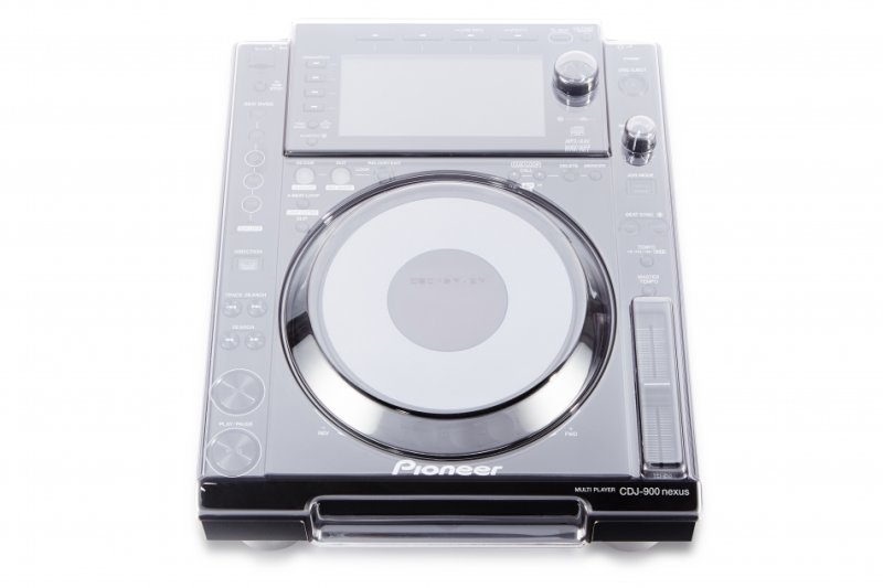 Decksaver Pioneer CDJ-900 cover showing a clear, durable protective plastic cover for DJ equipment, designed for the Pioneer CDJ-900.