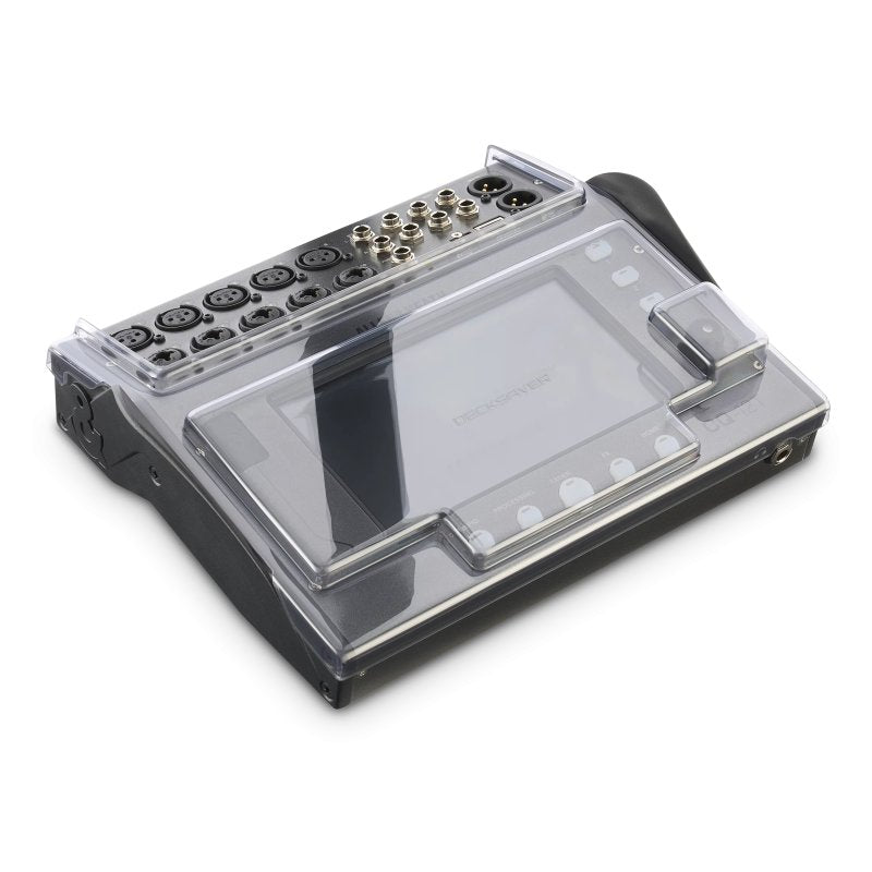 Decksaver cover for Allen & Heath CQ-12T Pro Audio mixer, clear protective silicone cover for secure storage and transport.