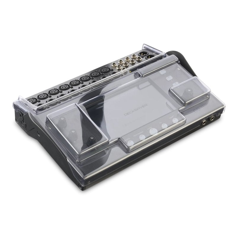Decksaver cover for A-H CQ-18T pro audio mixer, clear protective plastic cover with precise fit for DJ equipment.