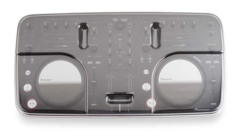 Decksaver Pioneer DDJERGO-V DJ controller cover protecting the Pioneer DDJ-ERGO-V from dust and bumps