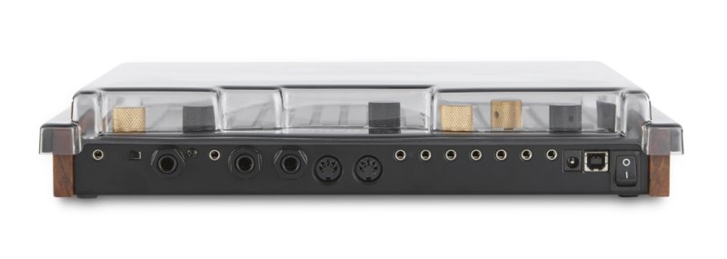Decksaver Synthstrom Audible Deluge synthesizer cover showing clear plastic protective case with custom fit for the Deluge device.