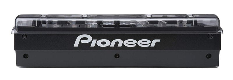 Decksaver 12-inch DJ mixer cover protecting a DJM-800 mixer from dust and damage, made of durable, fitted plastic.