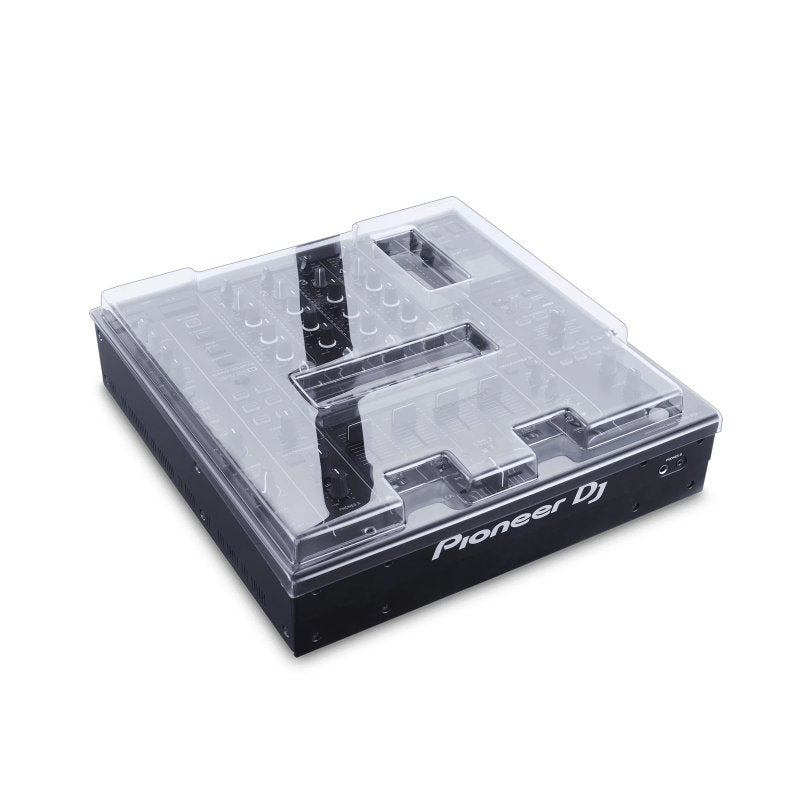 Decksaver cover for Pioneer DJ DJM-A9 mixer, clear protective cover designed for DJ equipment storage and protection.
