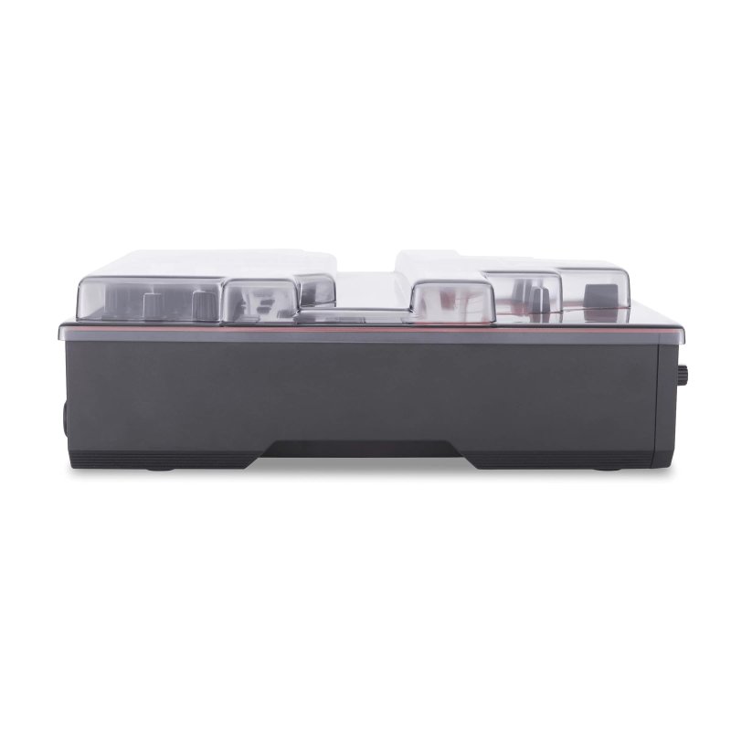 Decksaver cover for Pioneer DJ DJM-S5 DJ mixer, clear protective plastic case with custom fit for secure transportation and storage.