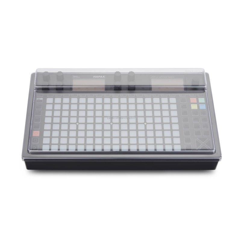 Decksaver cover for Squarp Hapax producer controller, clear protective plastic case with precise cutouts for the device.