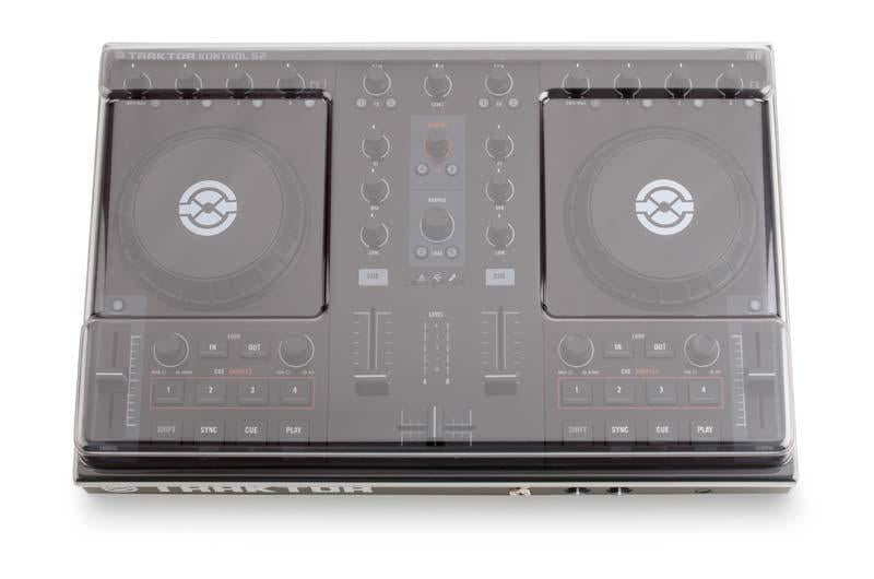Decksaver Native Instruments Kontrol S2 series DJ controller cover in smoked clear plastic, designed for protection and durability.