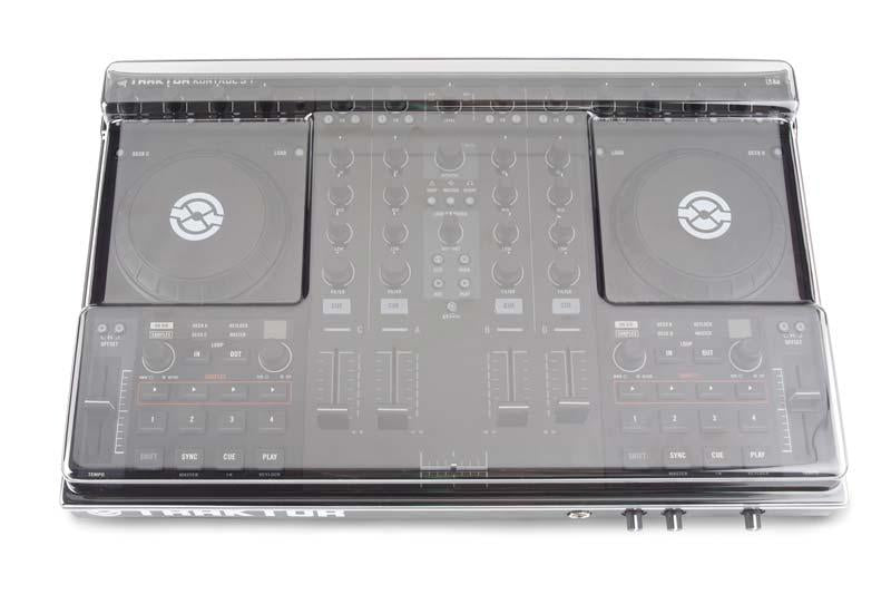Decksaver smoked clear cover for NI Kontrol S4 and S4 MK2 DJ controllers, durable protective plastic with a sleek finish.
