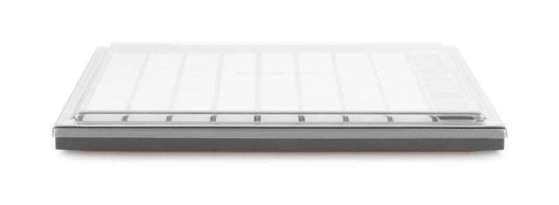 Decksaver cover for Novation Launchpad X producer controller, protective plastic case with secure fit and clear design.