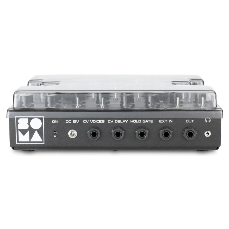 Decksaver Lyra-8 synthesizer cover, clear protective plastic case designed for Soma Laboratory Lyra-8 synth module.