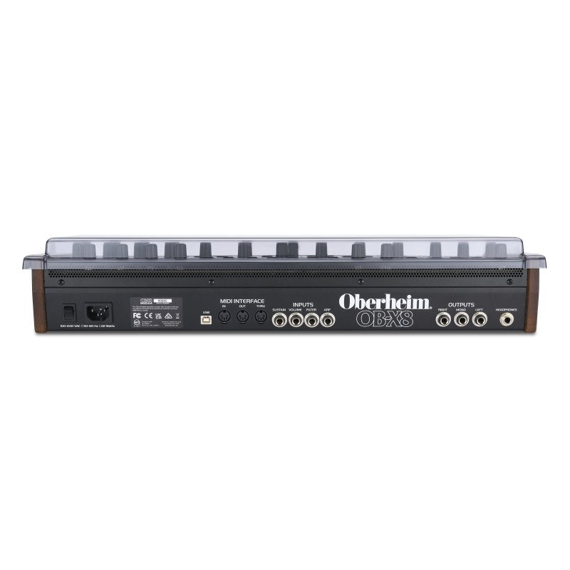 Decksaver cover for Oberheim OB-X8 synthesizer, clear protective case with precise fit and durable material.