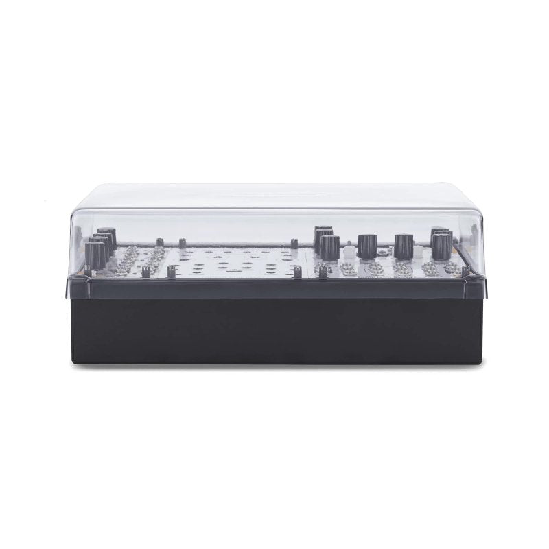 Decksaver Pod48X synth cover, clear protective cover for Pod48X synthesizer, made by Decksaver, showing the sleek, fitted design.