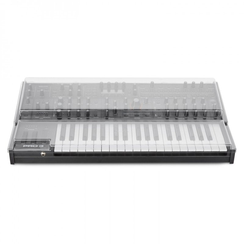 Decksaver Sequential Pro 3 synthesizer cover, lightweight protective plastic case for synthesizer protection.