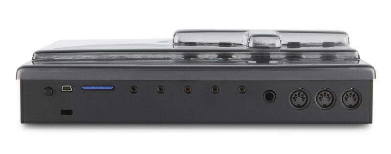 Decksaver Squarp Pyramid MK2 cover for grooveboxes, showing a clear protective plastic cover fitting over the Squarp Pyramid MK2 device.
