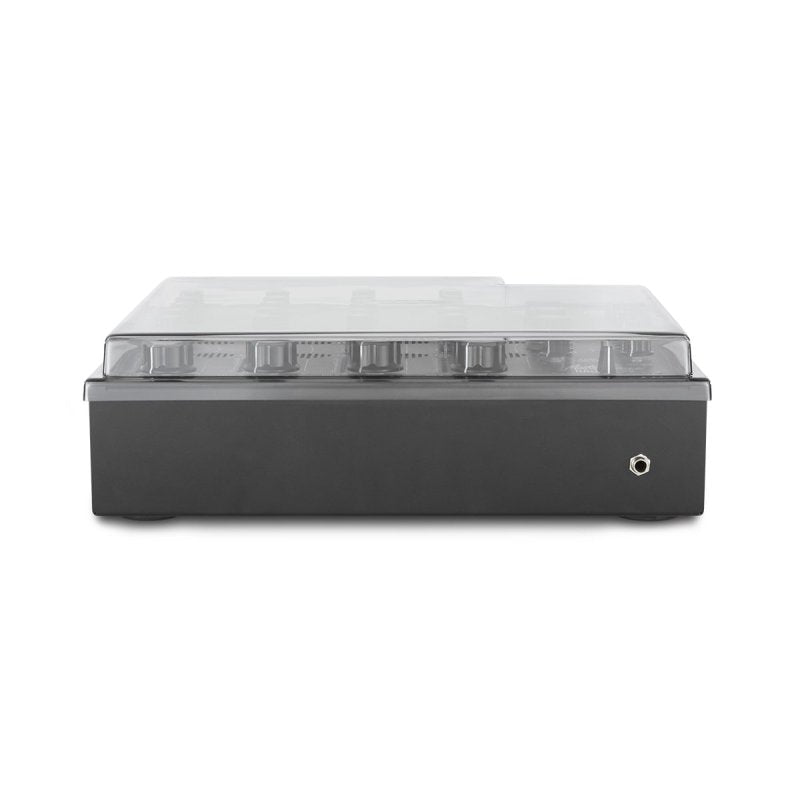 Decksaver cover for Mastersounds Radius Four Valve DJ mixer, clear protective plastic cover safeguarding the device.
