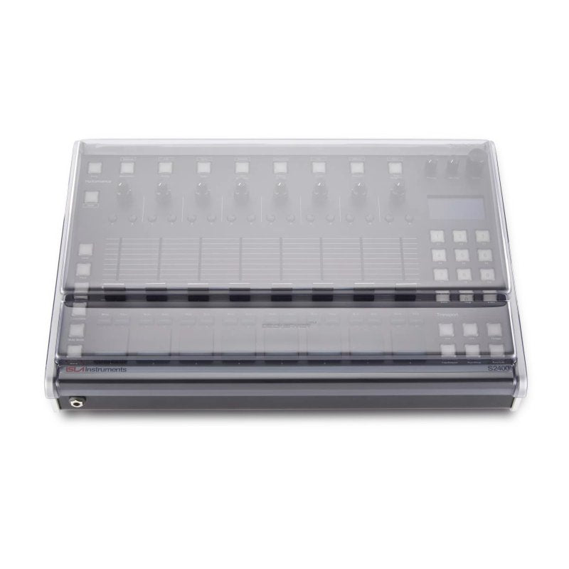 Decksaver cover for ISLA S2400 groovebox, clear protective plastic case with cutouts for controls and ports.
