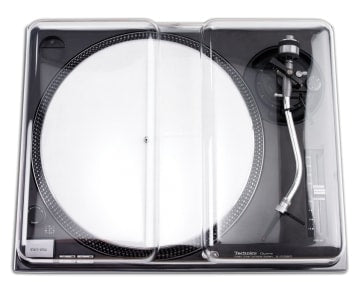 Decksaver polycarbonate cover for Technics SL-1200 and SL-1210 turntables, protecting the deck from dust and damage.