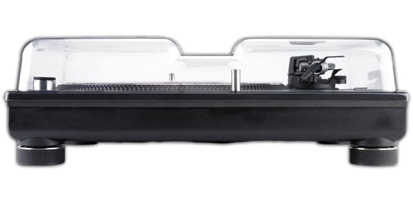 Decksaver polycarbonate cover for Technics SL-1200 and SL-1210 turntables, protective turntable cover in clear polycarbonate material.