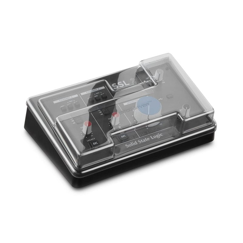 Decksaver producer controller cover for Solid State Logic SSL 2 and 2+ audio interfaces, protecting the device from dust and damage.