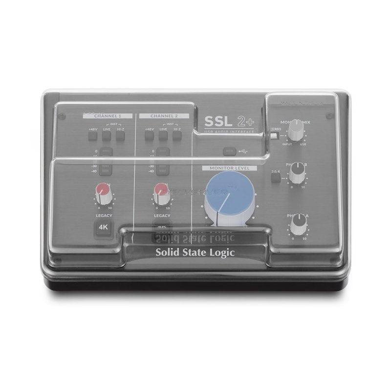 Decksaver producer controller cover for Solid State Logic SSL 2 & 2+, showing durable clear protective shell on the audio interface.