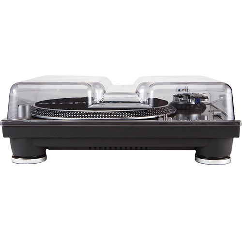 Decksaver smoked and clear cover for Stanton STR8.150 and ST.150 turntables, protecting the turntable with a sleek plastic cover.
